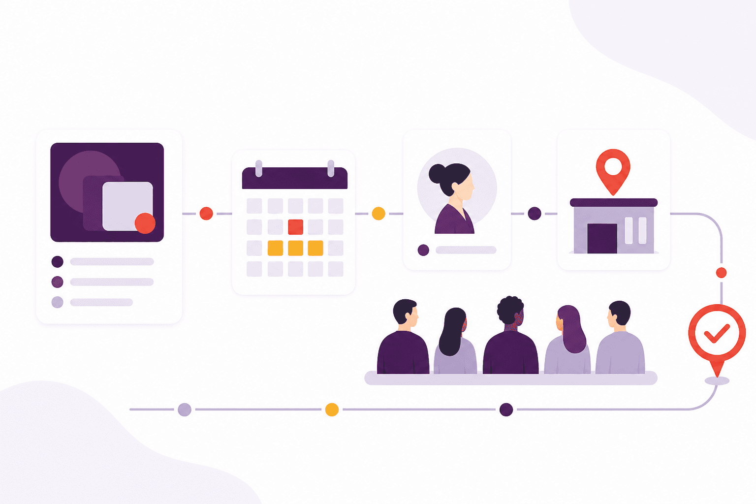 A course schedule linking dates, trainers, rooms and learners.